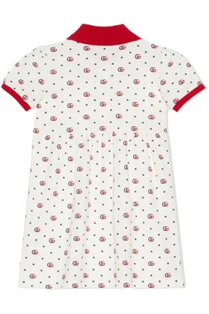 Abito stile polo in cotone bianco GUCCI KIDS | 717991XJE3F9275